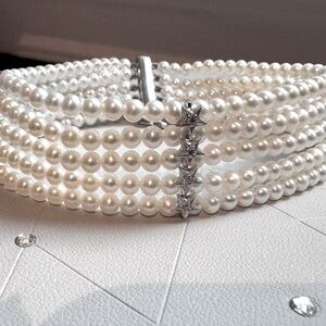 💎 Mark Lash Multi-Strand Pearl & Diamond Bracelet — 18K White Gold 💎